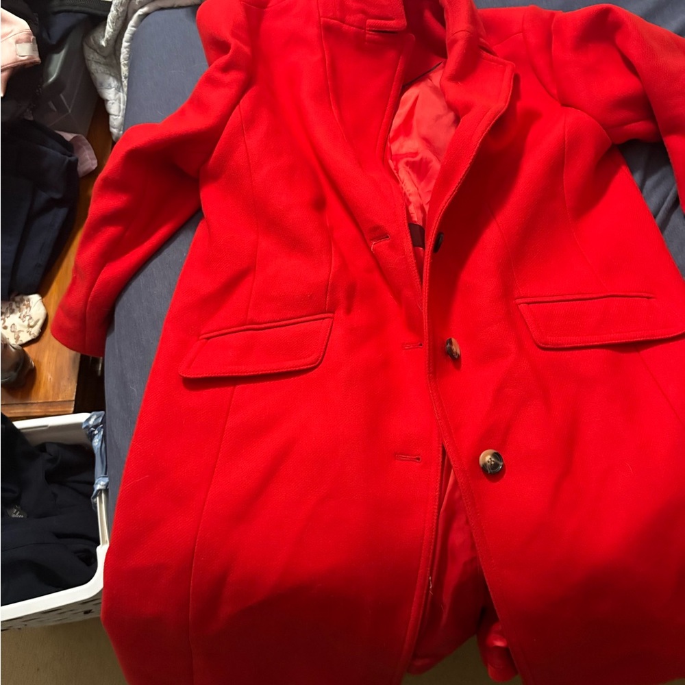 Talbots Bold Red Trench Coat